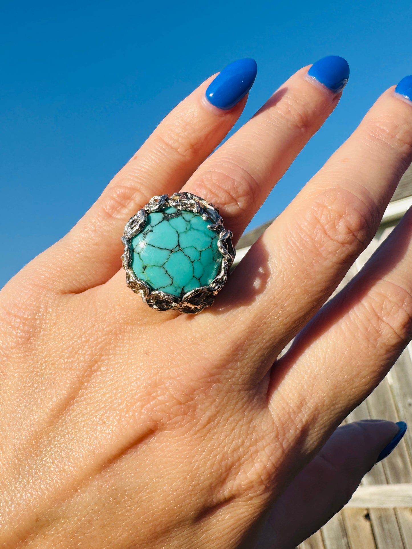 Sterling Silver Turquoise Nest Ring