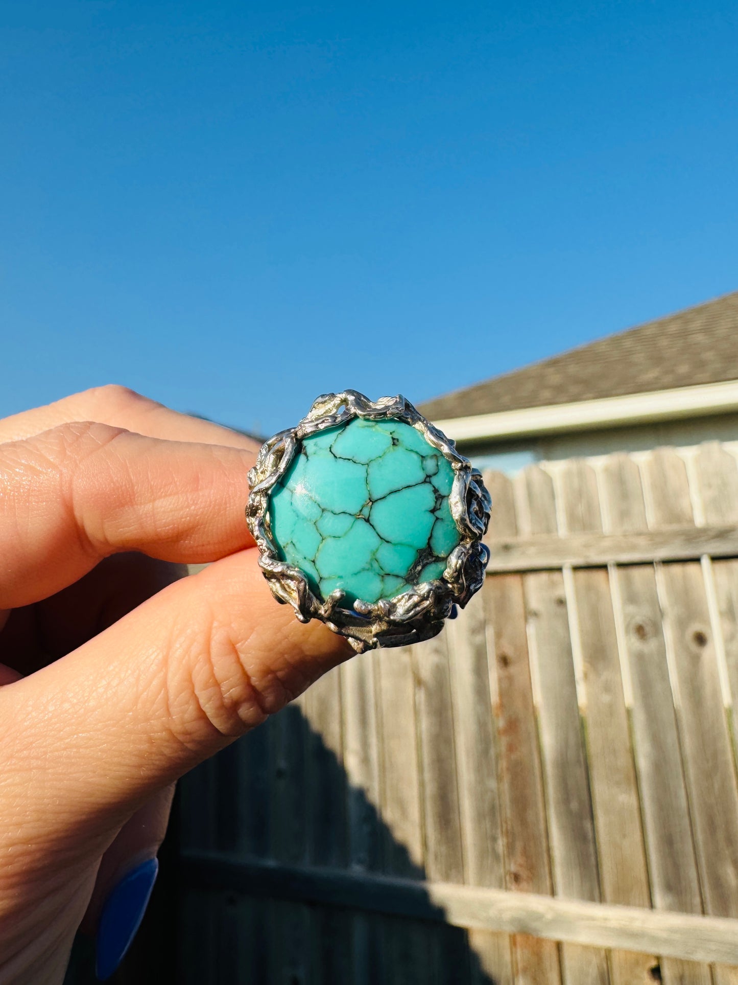 Sterling Silver Turquoise Nest Ring