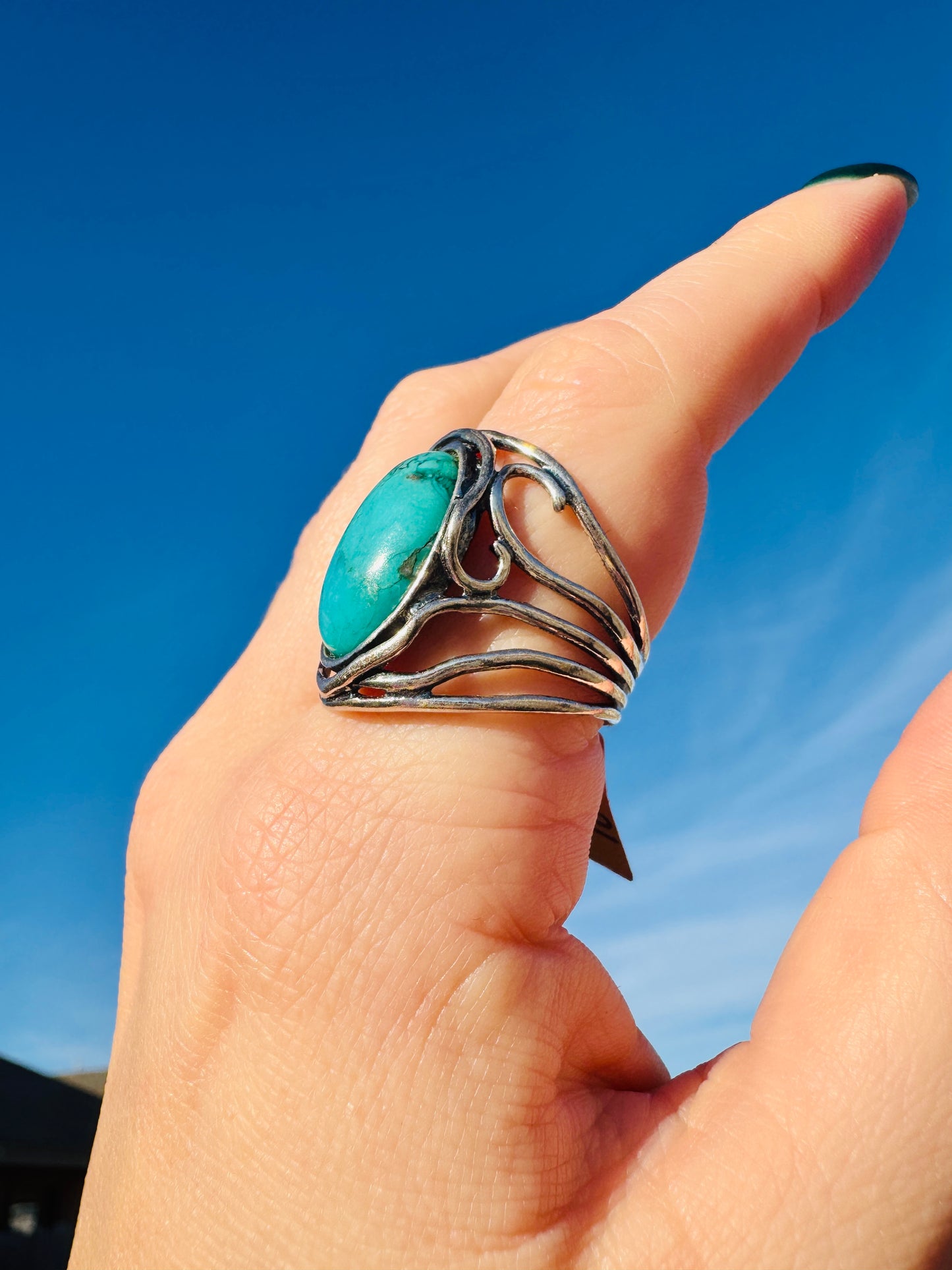Vintage Sterling Silver Turquoise Ring