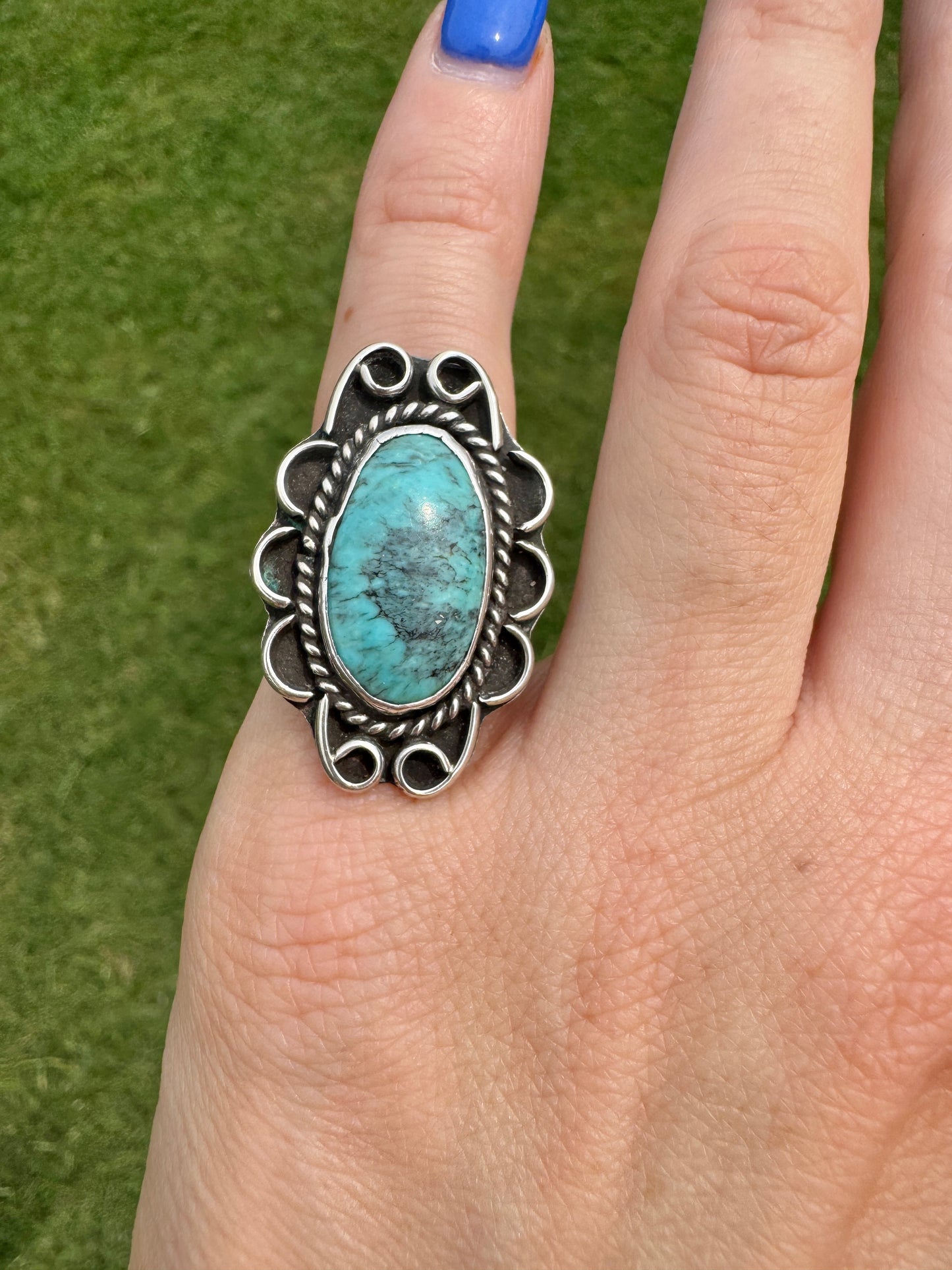 Vintage Sterling Silver Turquoise Ring