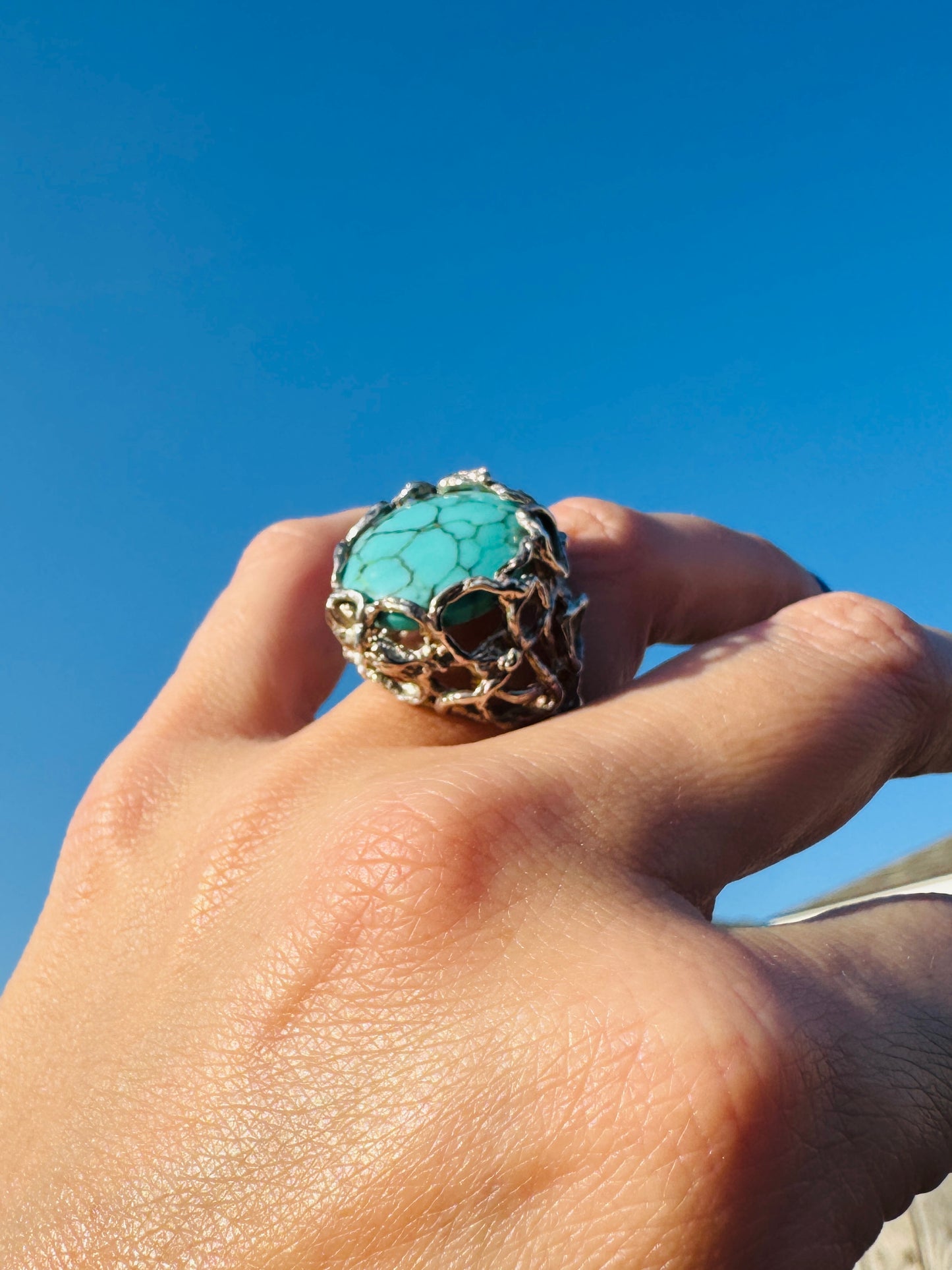 Sterling Silver Turquoise Nest Ring