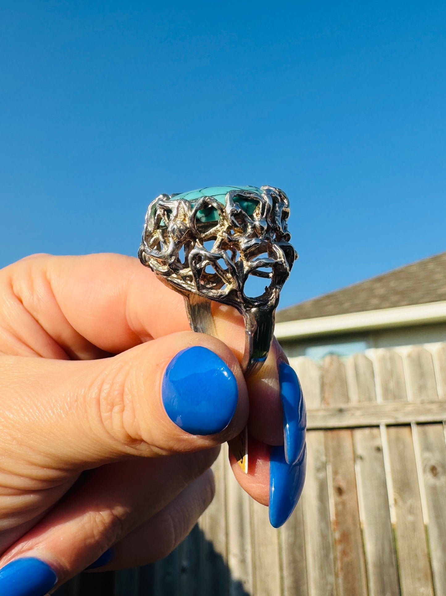 Sterling Silver Turquoise Nest Ring