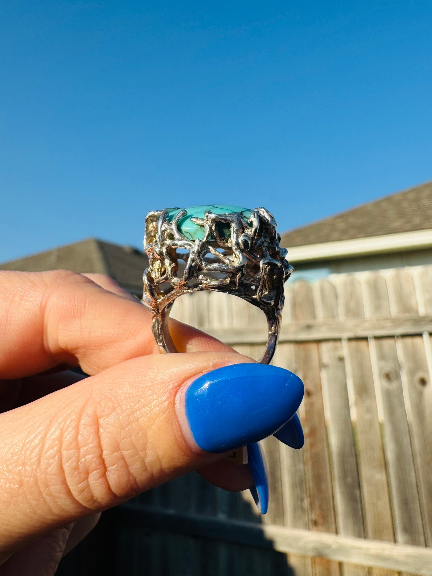 Sterling Silver Turquoise Nest Ring