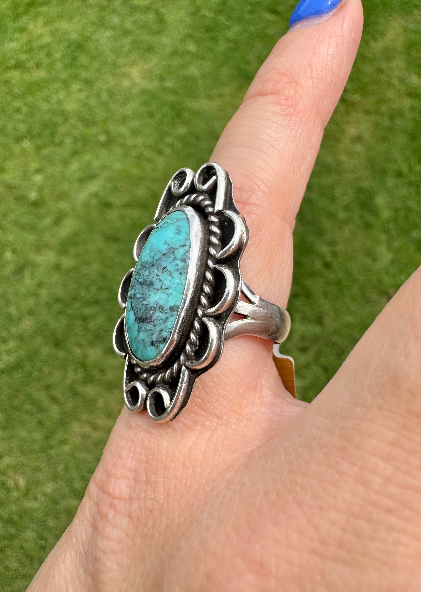 Vintage Sterling Silver Turquoise Ring
