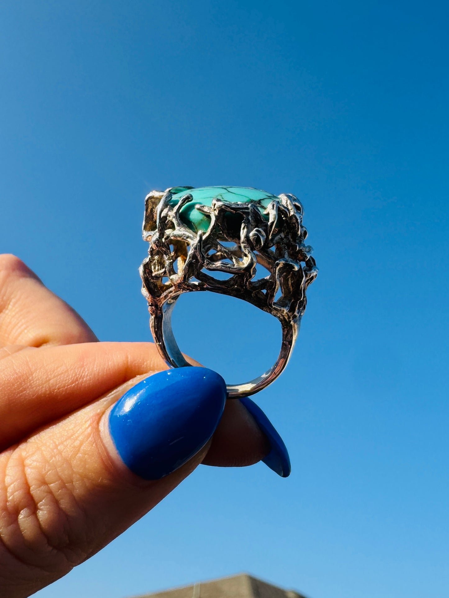Sterling Silver Turquoise Nest Ring