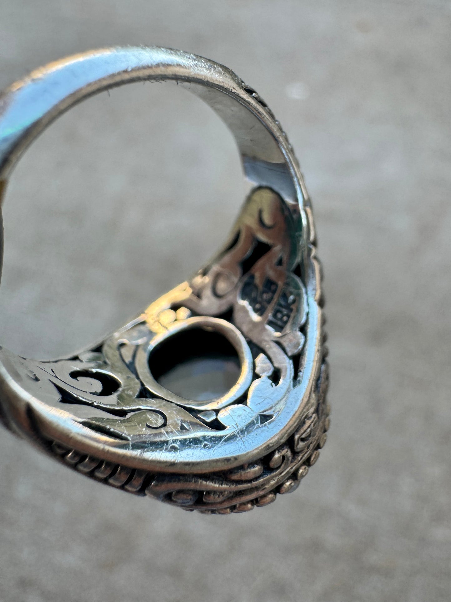 18k and Sterling Silver Blue Topaz Ring