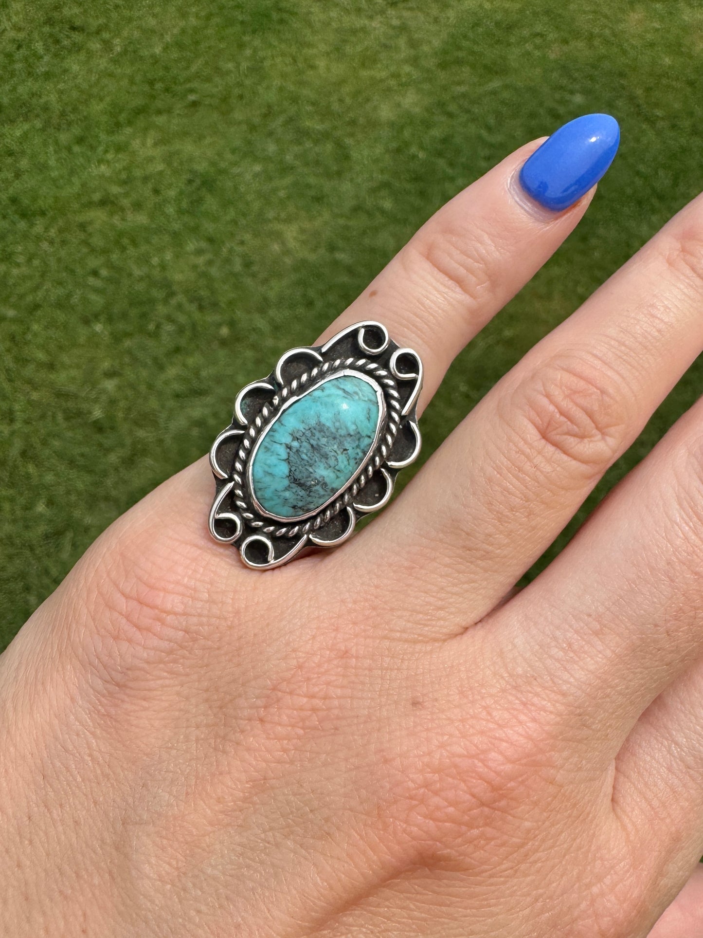Vintage Sterling Silver Turquoise Ring