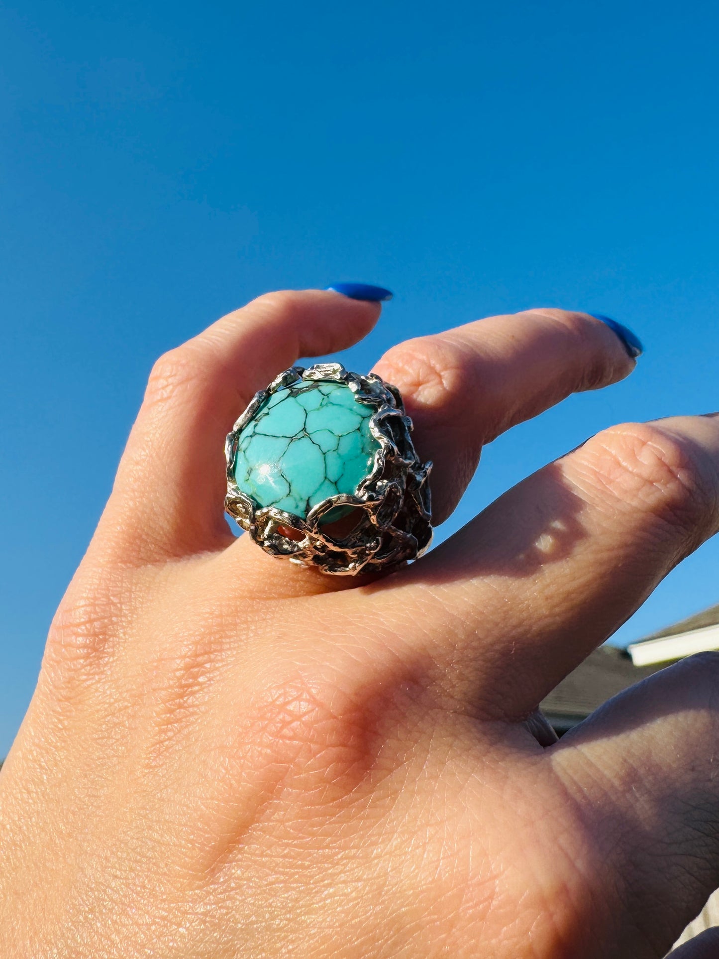 Sterling Silver Turquoise Nest Ring