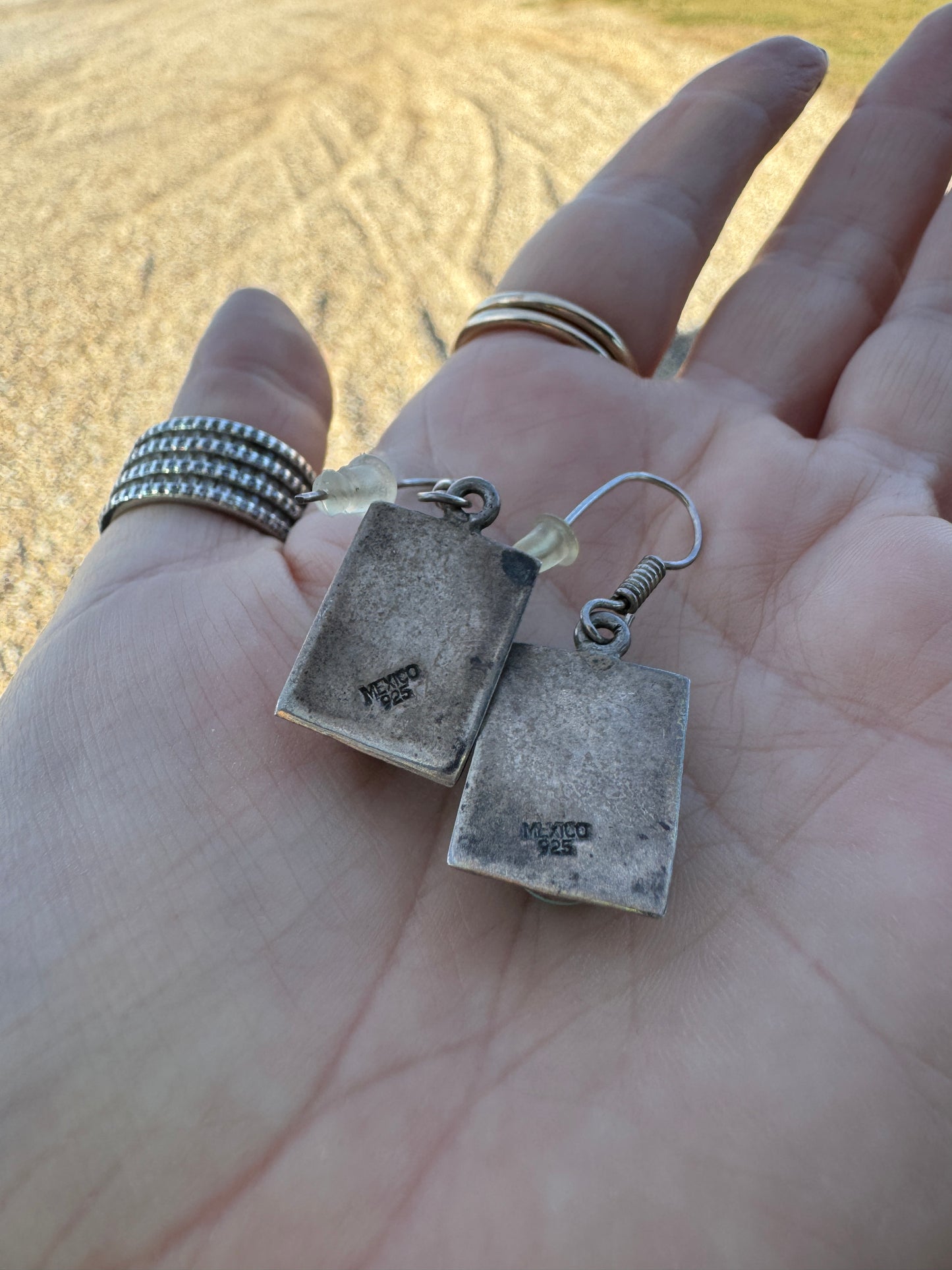 Sterling Turquoise Dangle Earrings