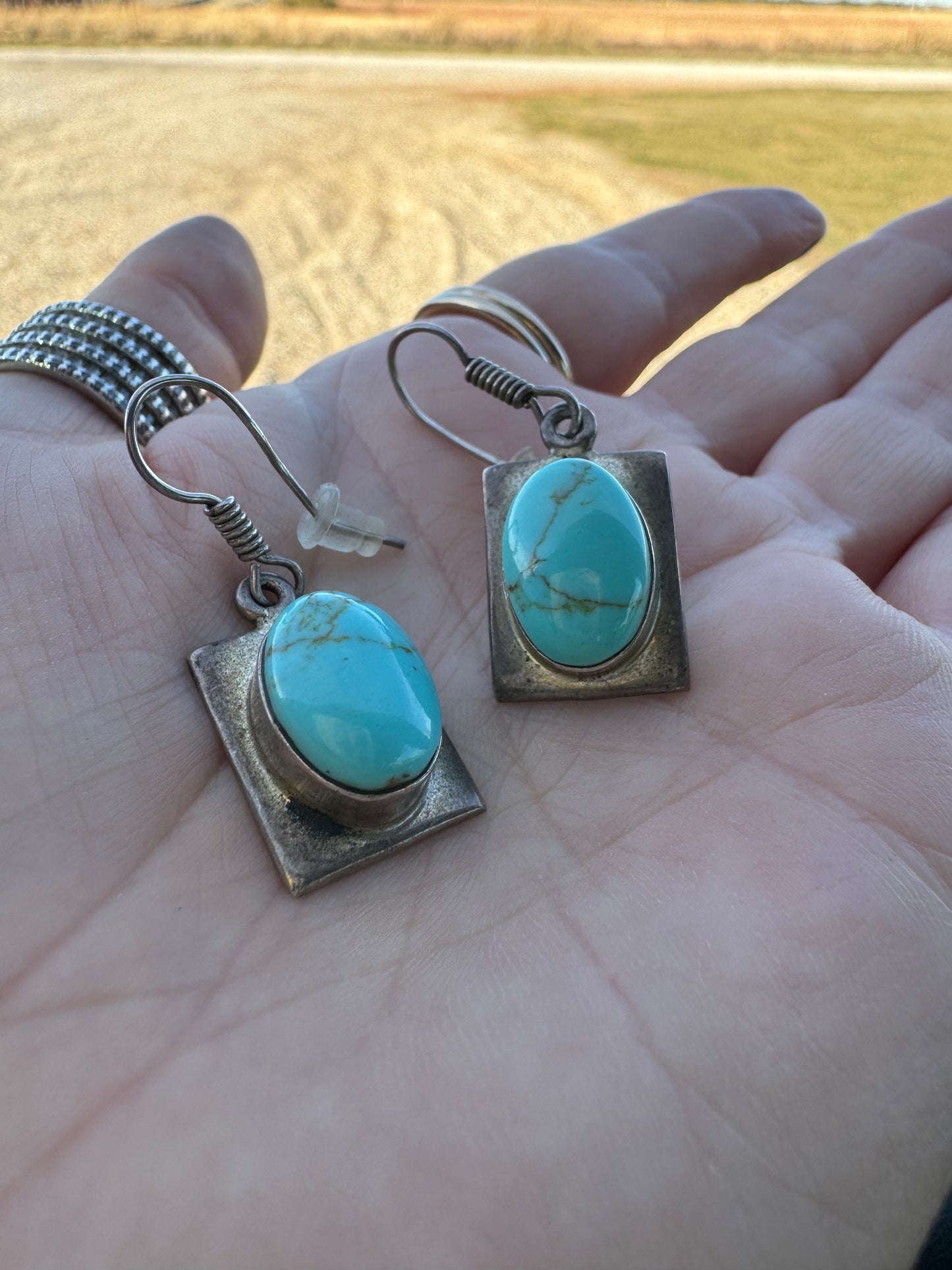 Sterling Turquoise Dangle Earrings