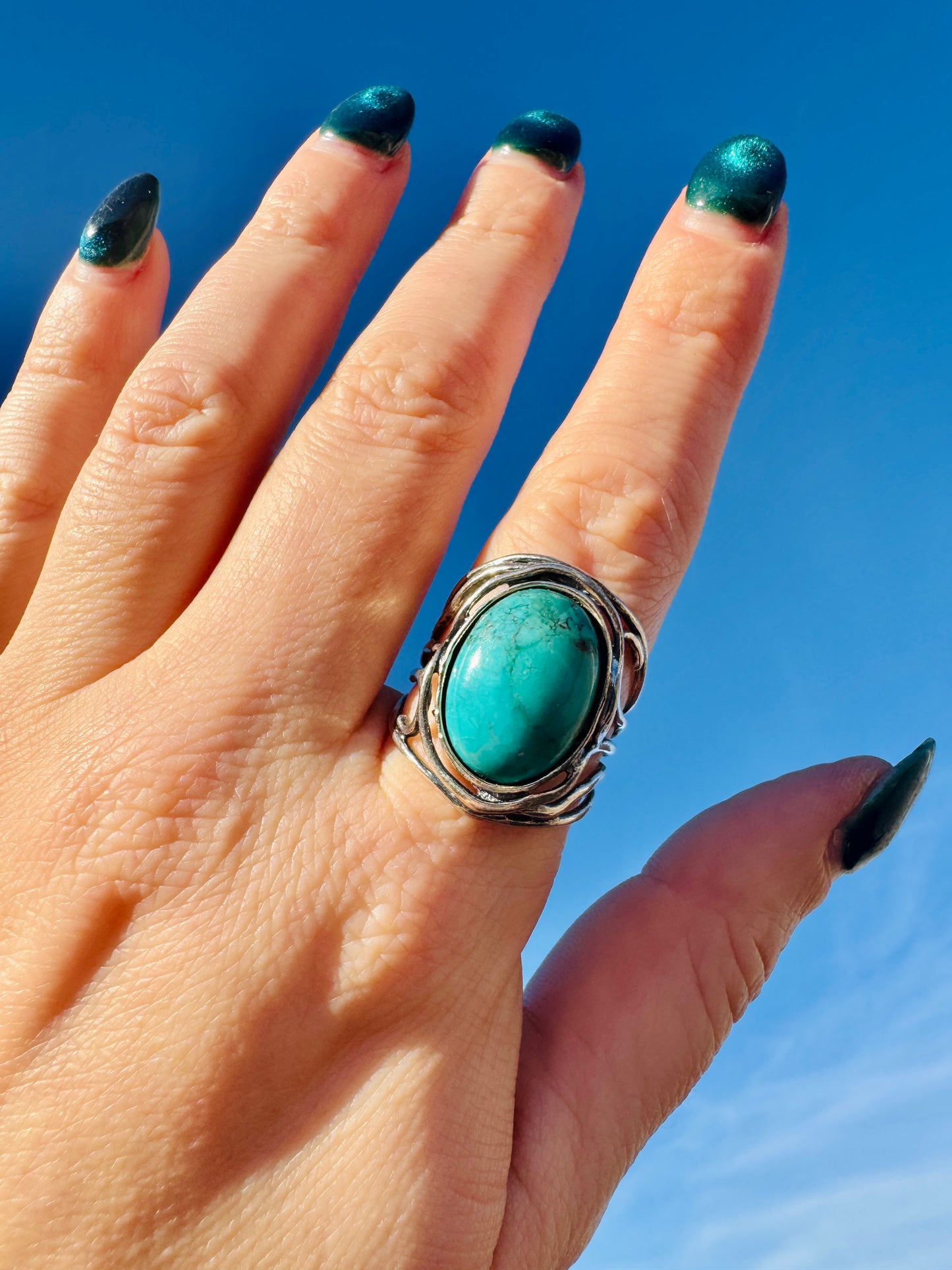 Vintage Sterling Silver Turquoise Ring