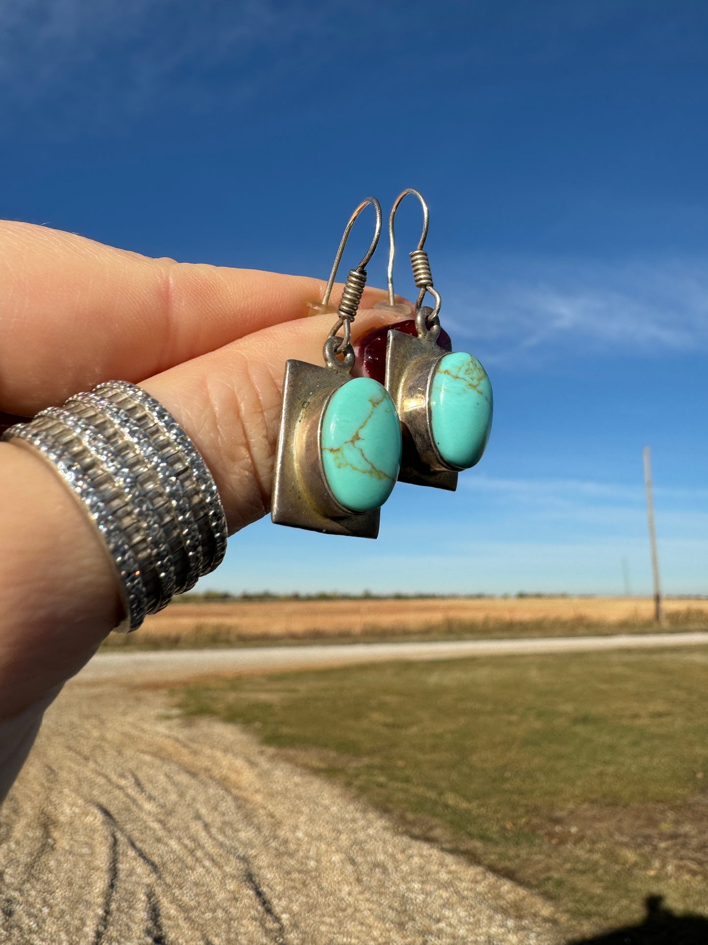 Sterling Turquoise Dangle Earrings