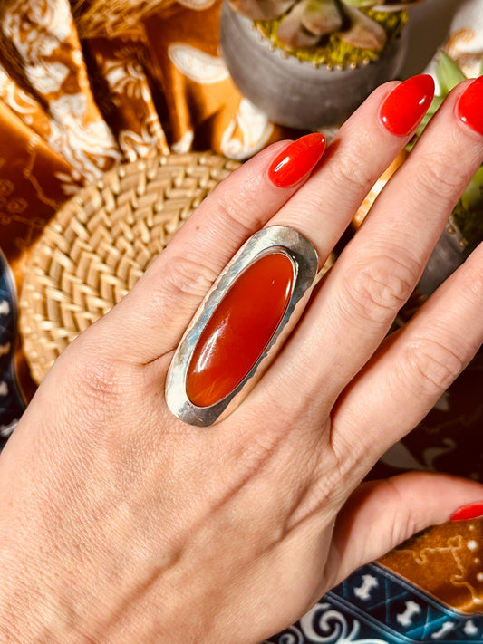 Natural Carnelian Sterling Ring