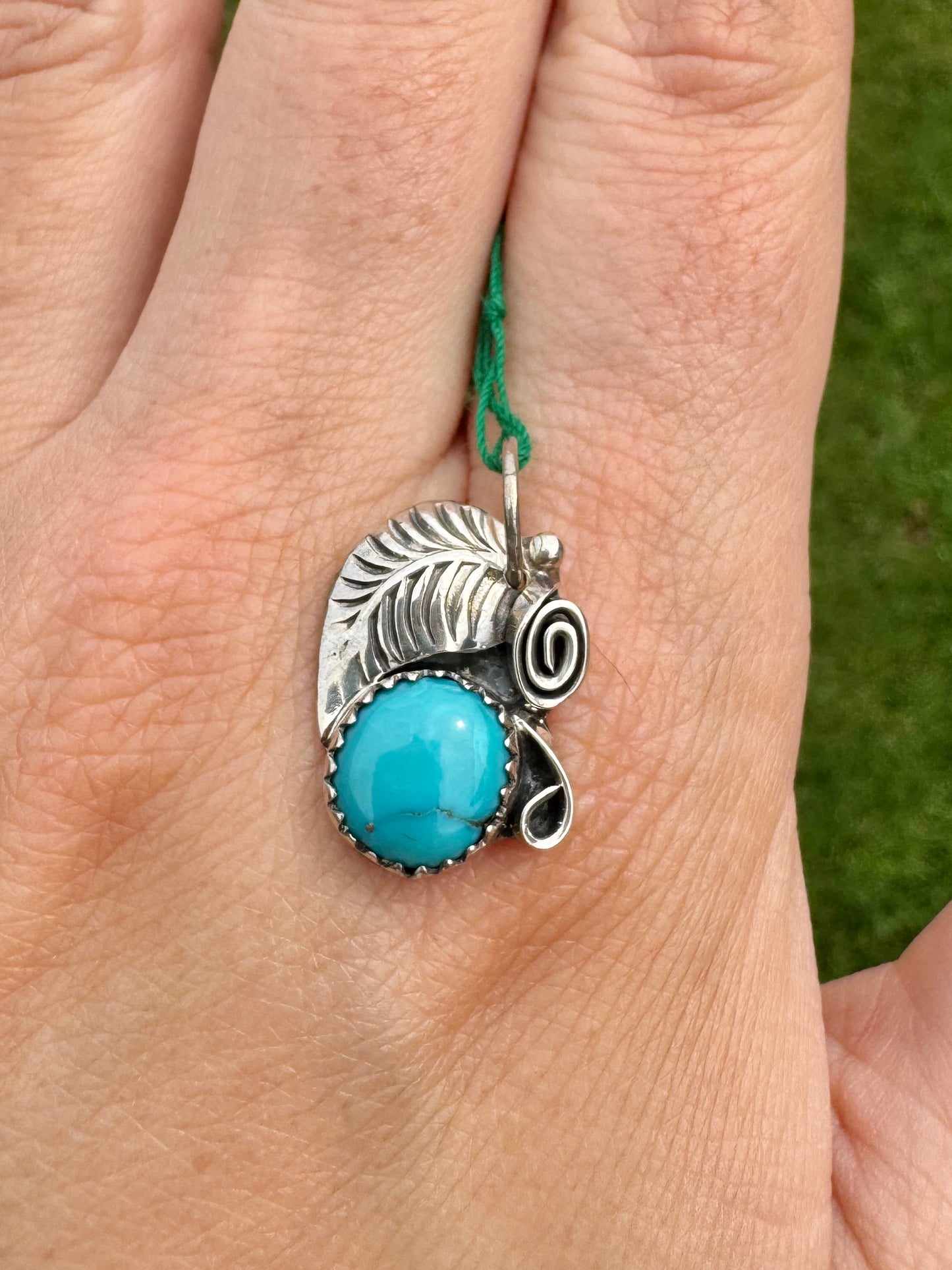 Sterling Silver Turquoise Charm Pendant