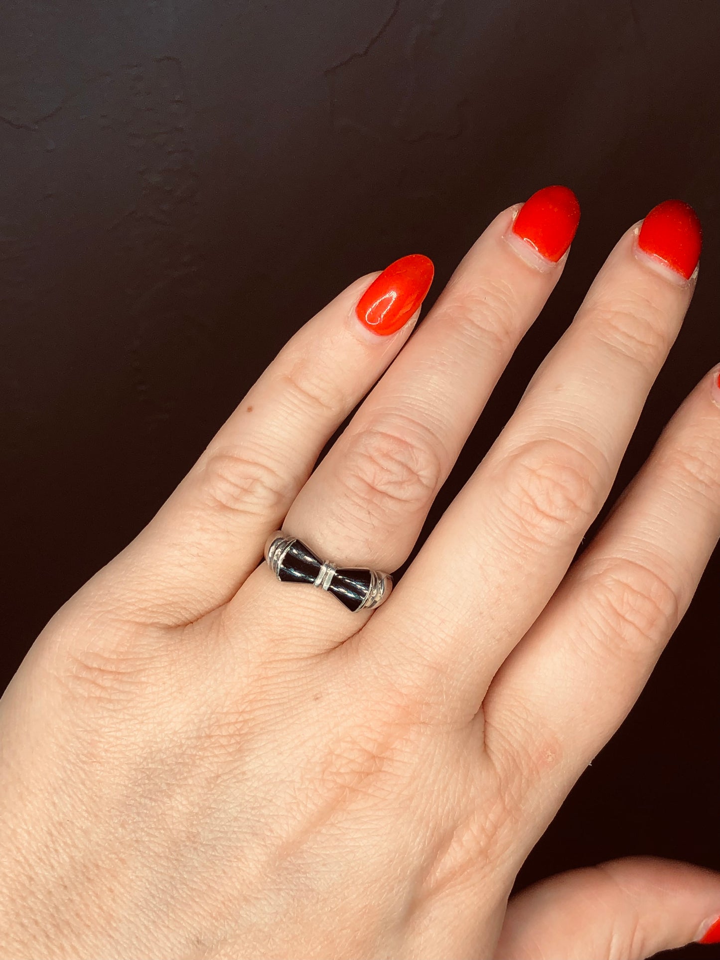 Sterling Black Onyx Bow Ring