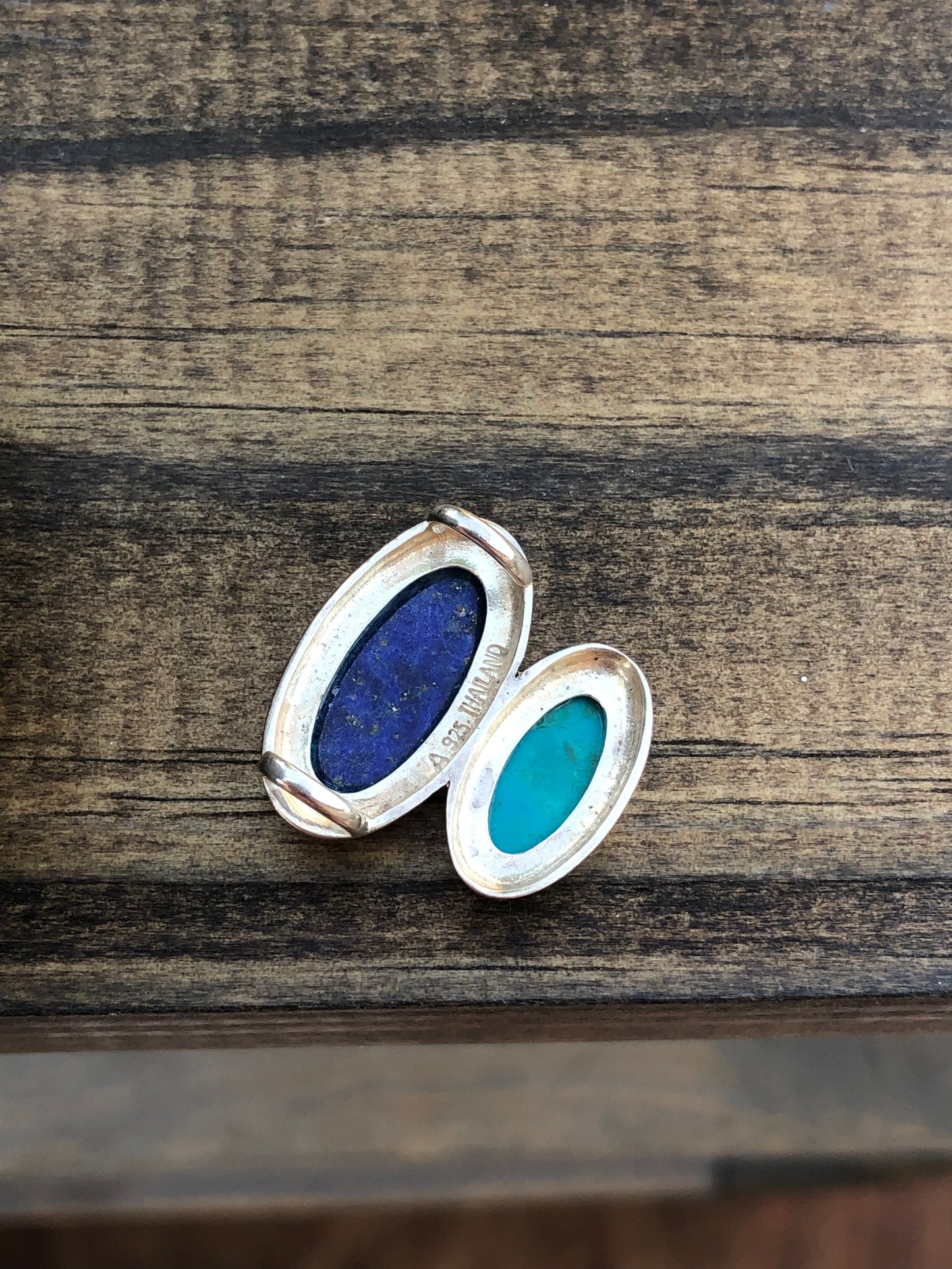 Sterling Blue Lapis and Turquoise Pendant