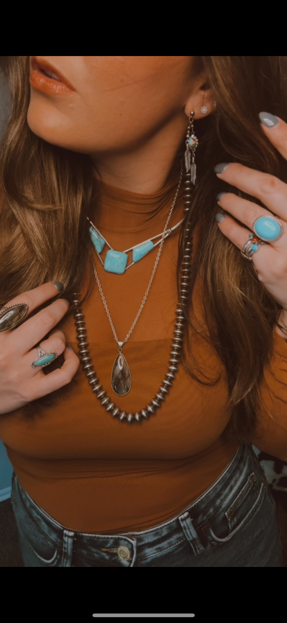 Sterling Silver Turquoise Neck Cuff Necklace