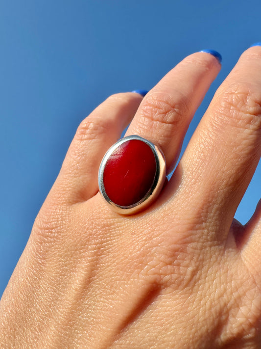 Sterling Silver Red Carnelian Ring