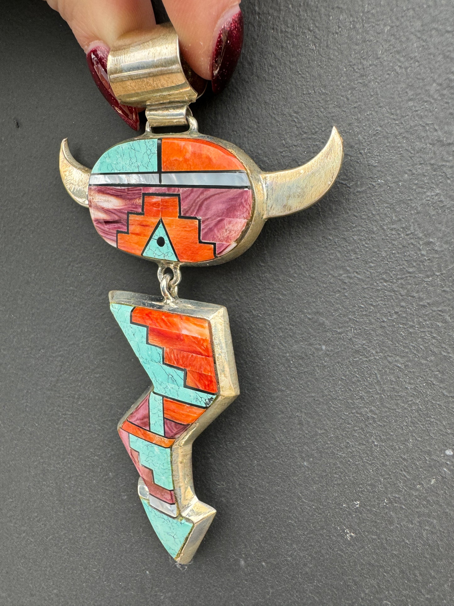 AMAZING Sterling Navajo Handmade and signed Alvin Yellowhorse Creations Pendant