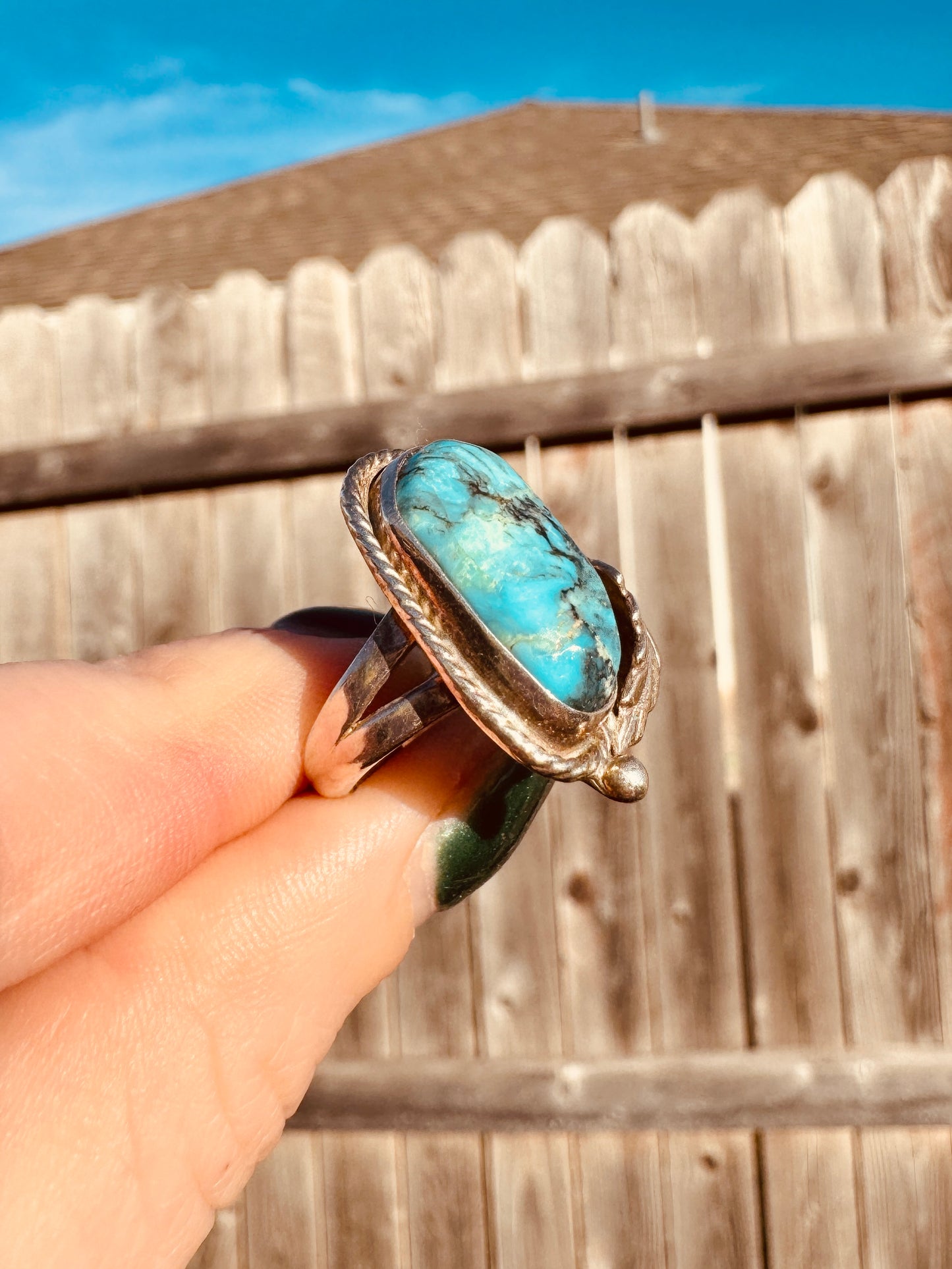 Native American Sterling Silver Turquoise Ring