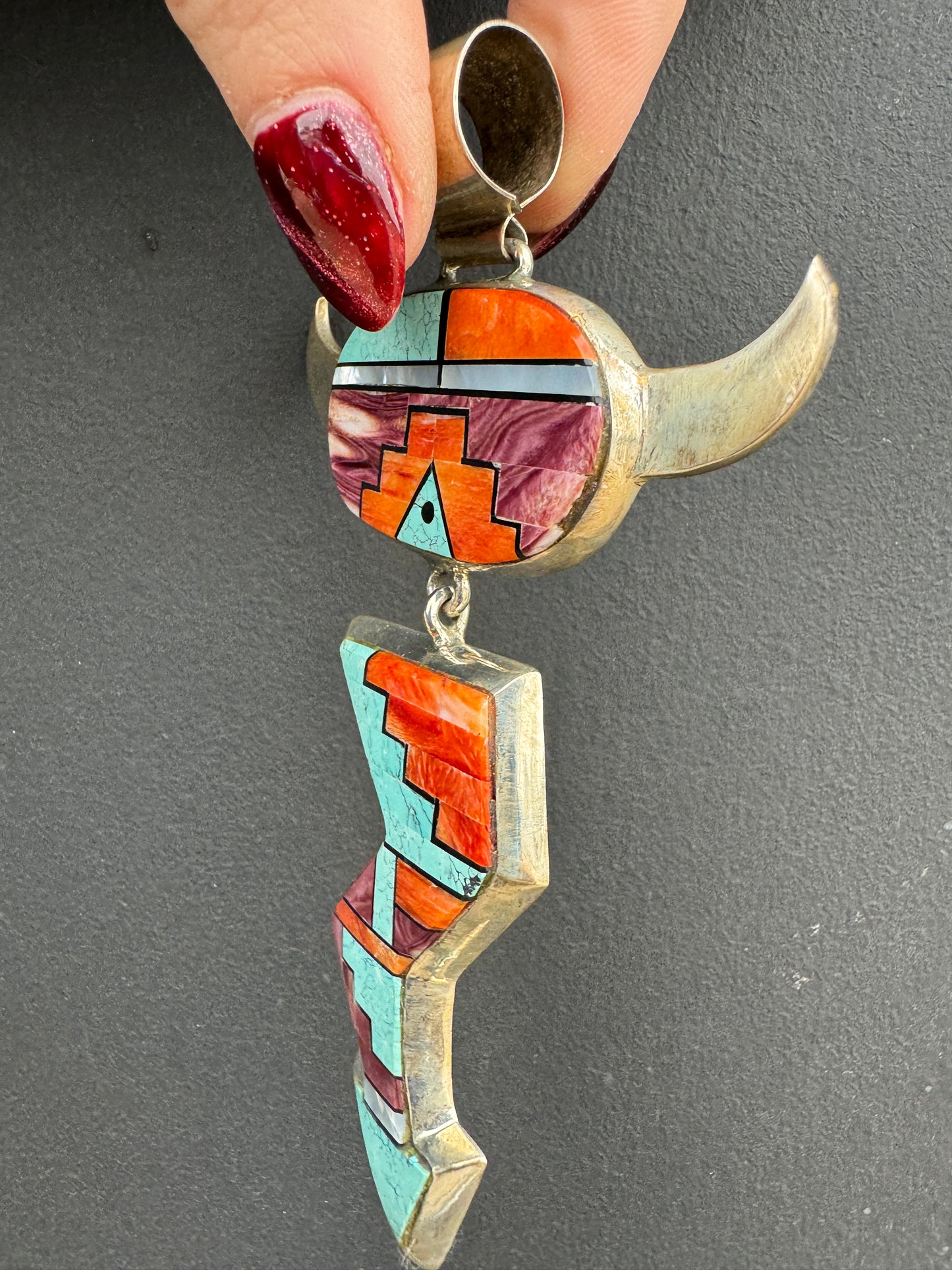 AMAZING Sterling Navajo Handmade and signed Alvin Yellowhorse Creations Pendant