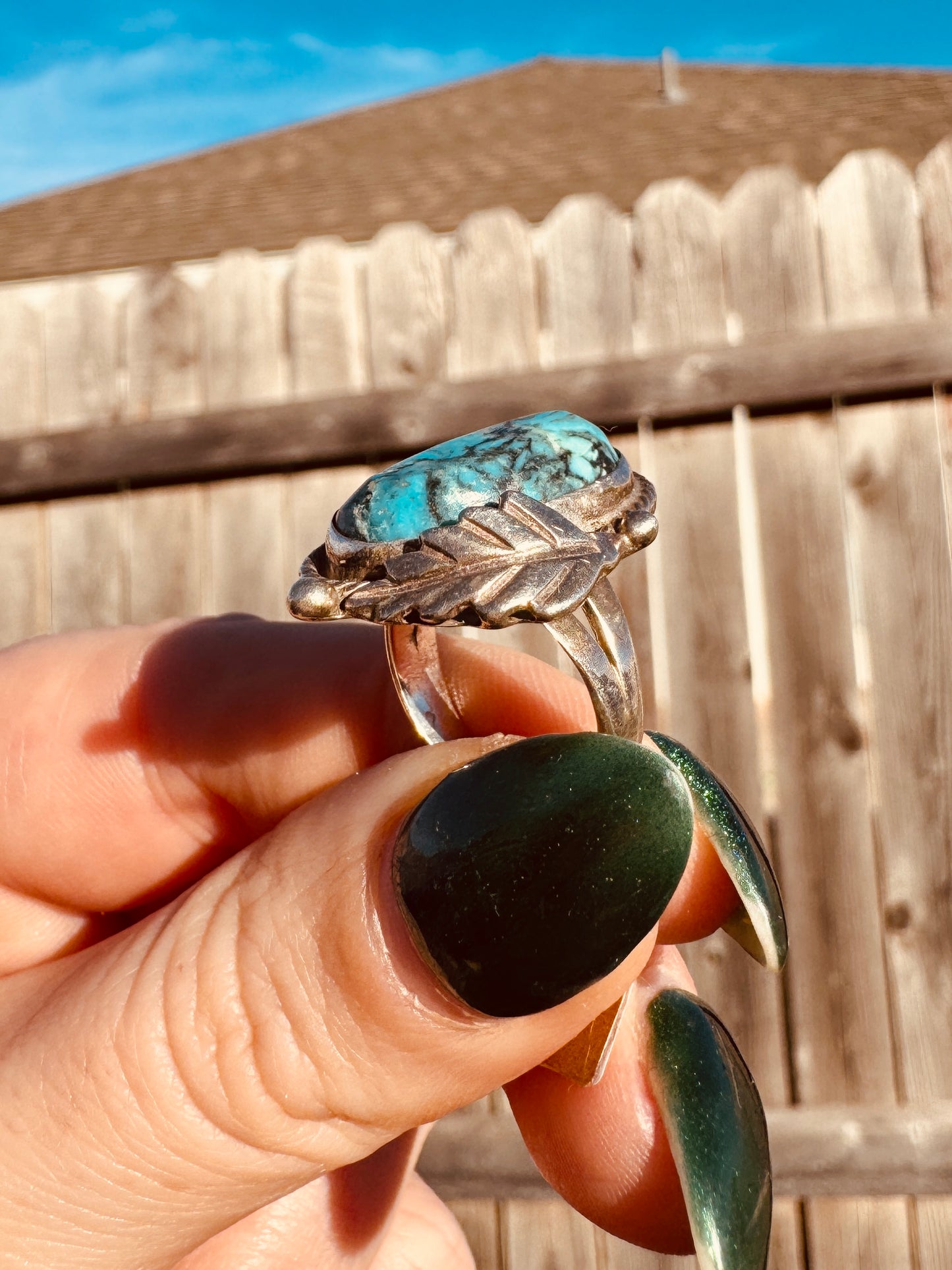 Native American Sterling Silver Turquoise Ring