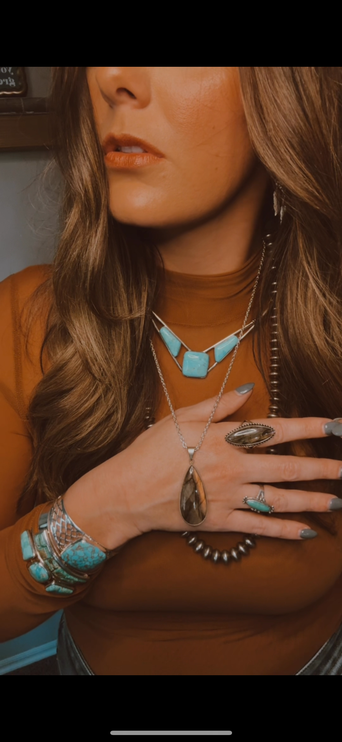 Sterling Silver Turquoise Neck Cuff Necklace