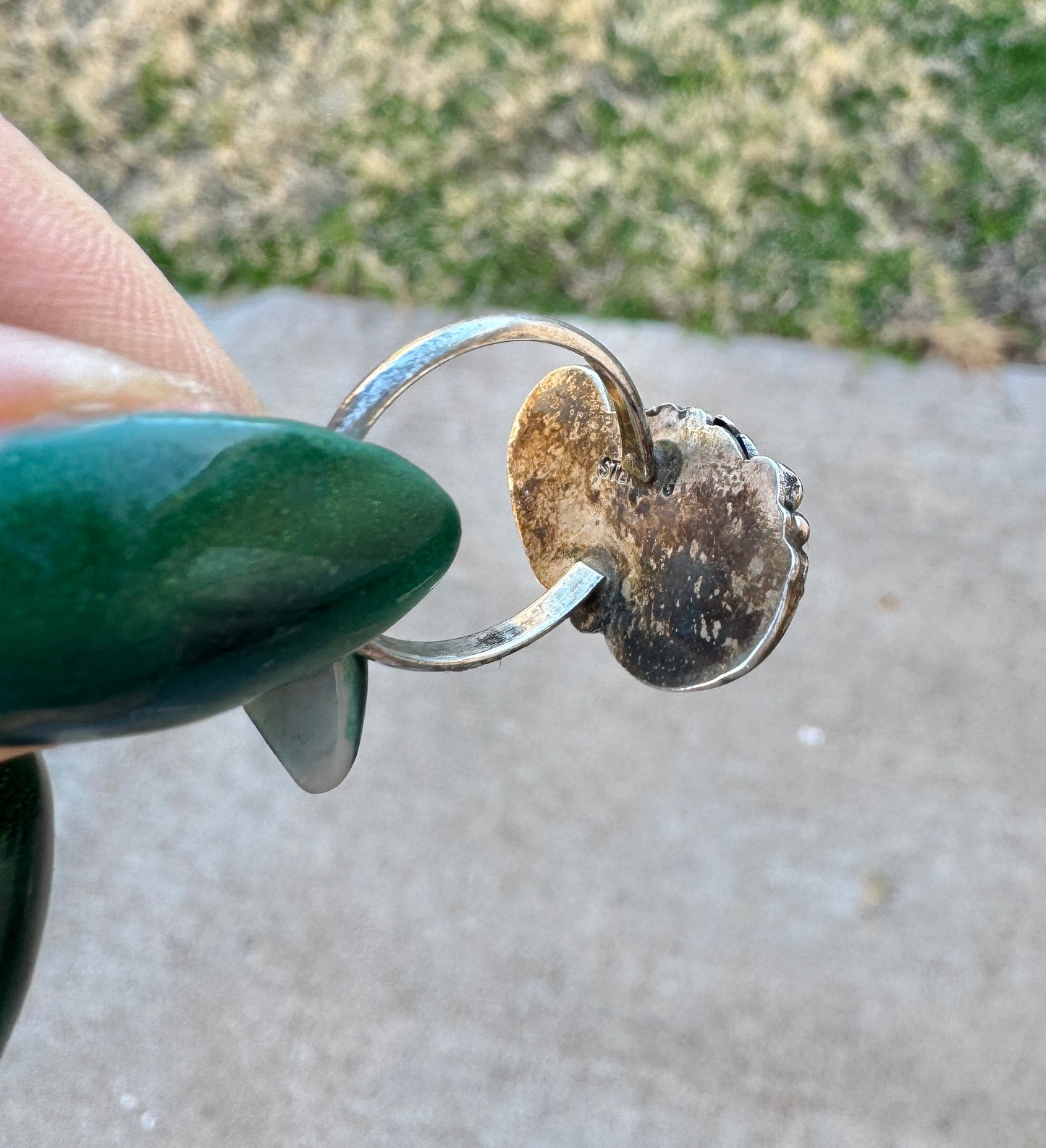 Native Sterling Silver Coral and Turquoise Ring