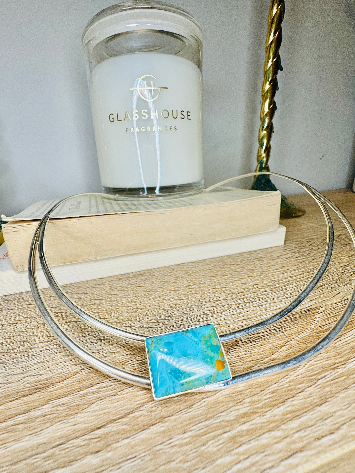 Sterling Silver Turquoise Cuff Necklace