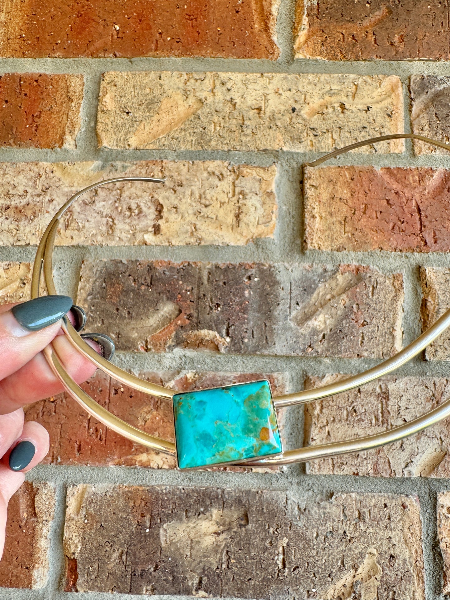 Sterling Silver Turquoise Cuff Necklace