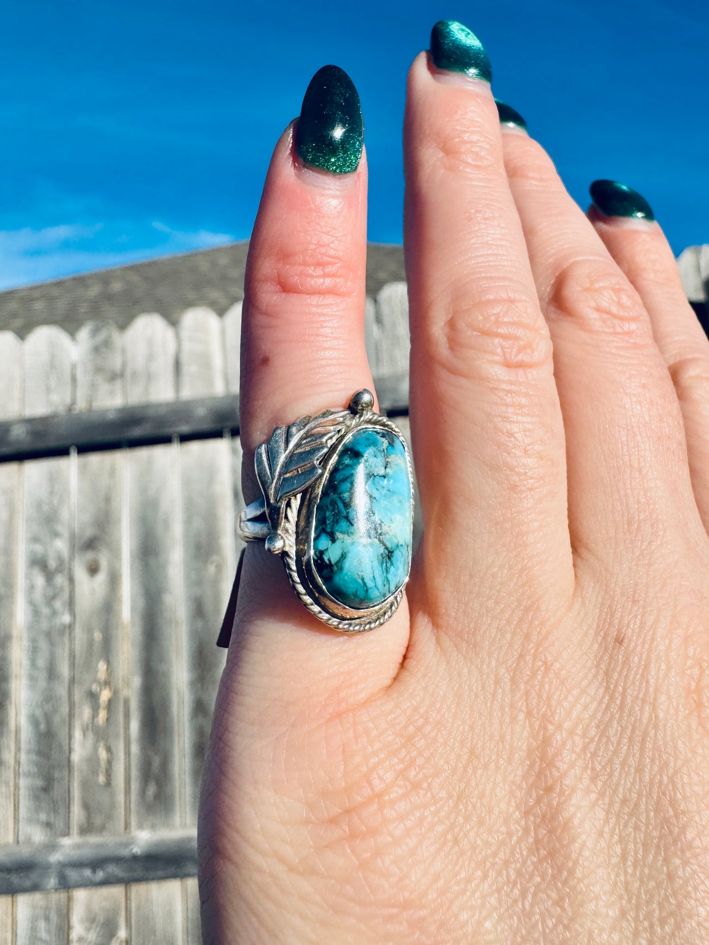 Native American Sterling Silver Turquoise Ring