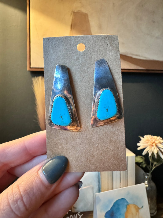 Signed Sterling Turquoise Earrings