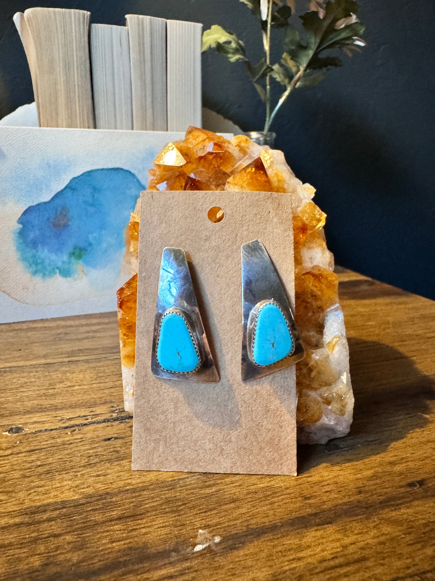 Signed Sterling Turquoise Earrings