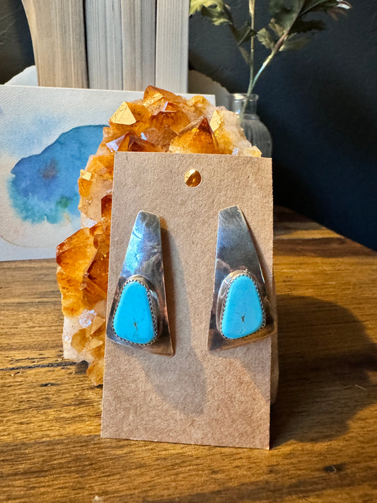 Signed Sterling Turquoise Earrings