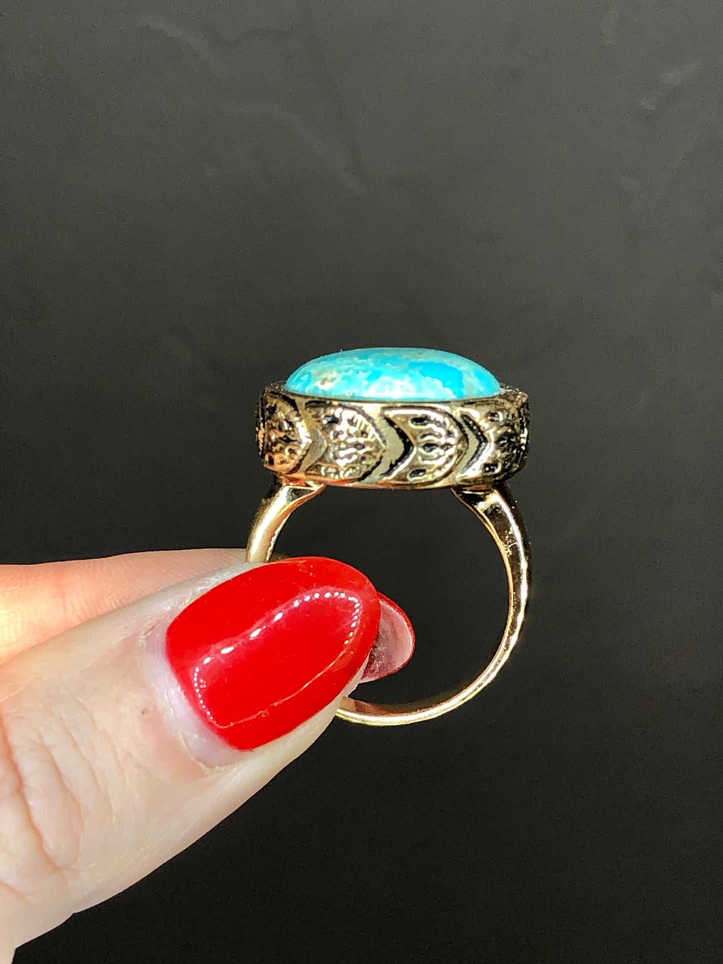 Barse Turquoise Gold Plated Ring