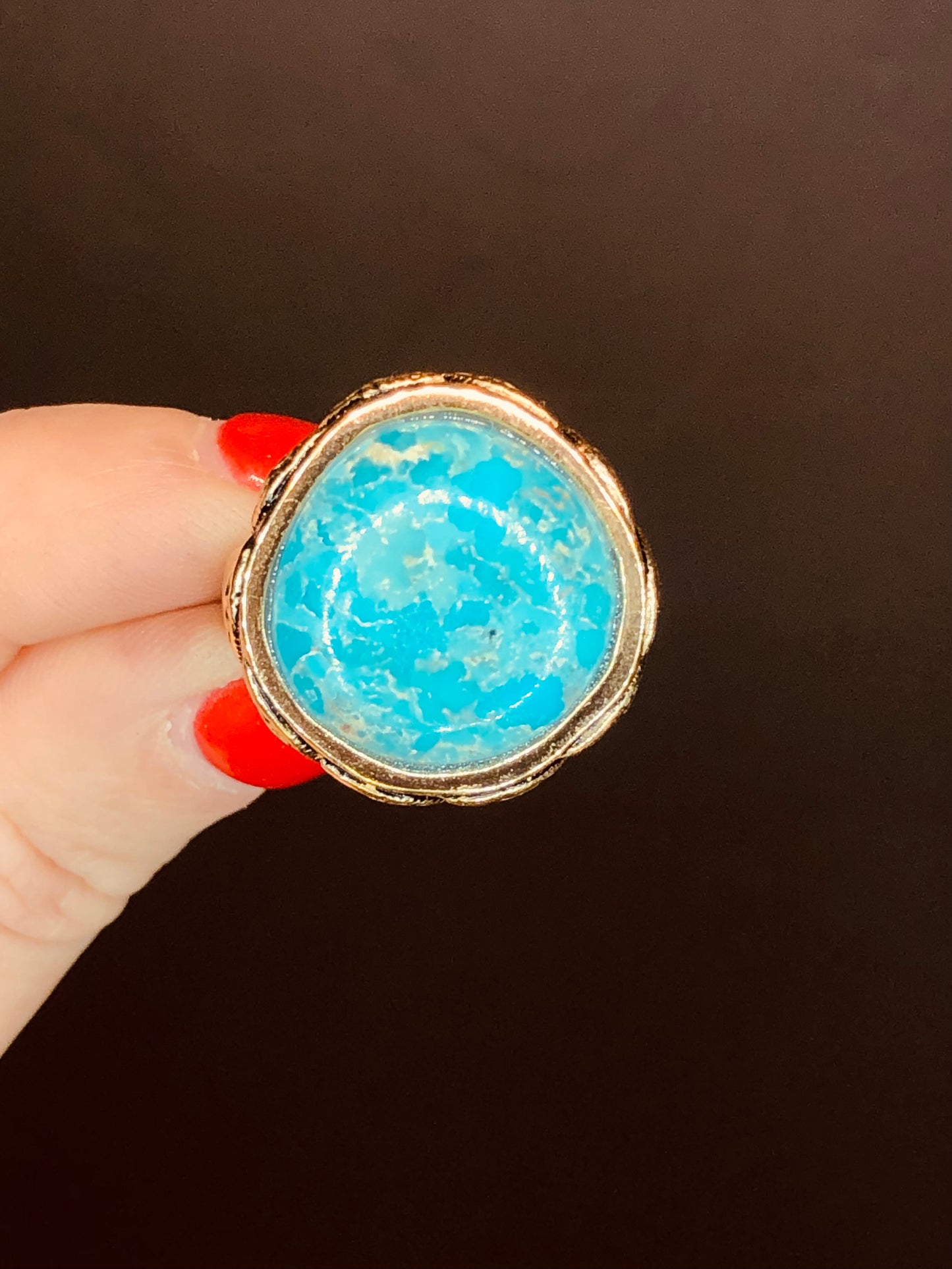 Barse Turquoise Gold Plated Ring