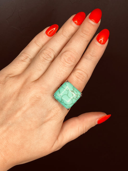 Silver Plated Turquoise Ring