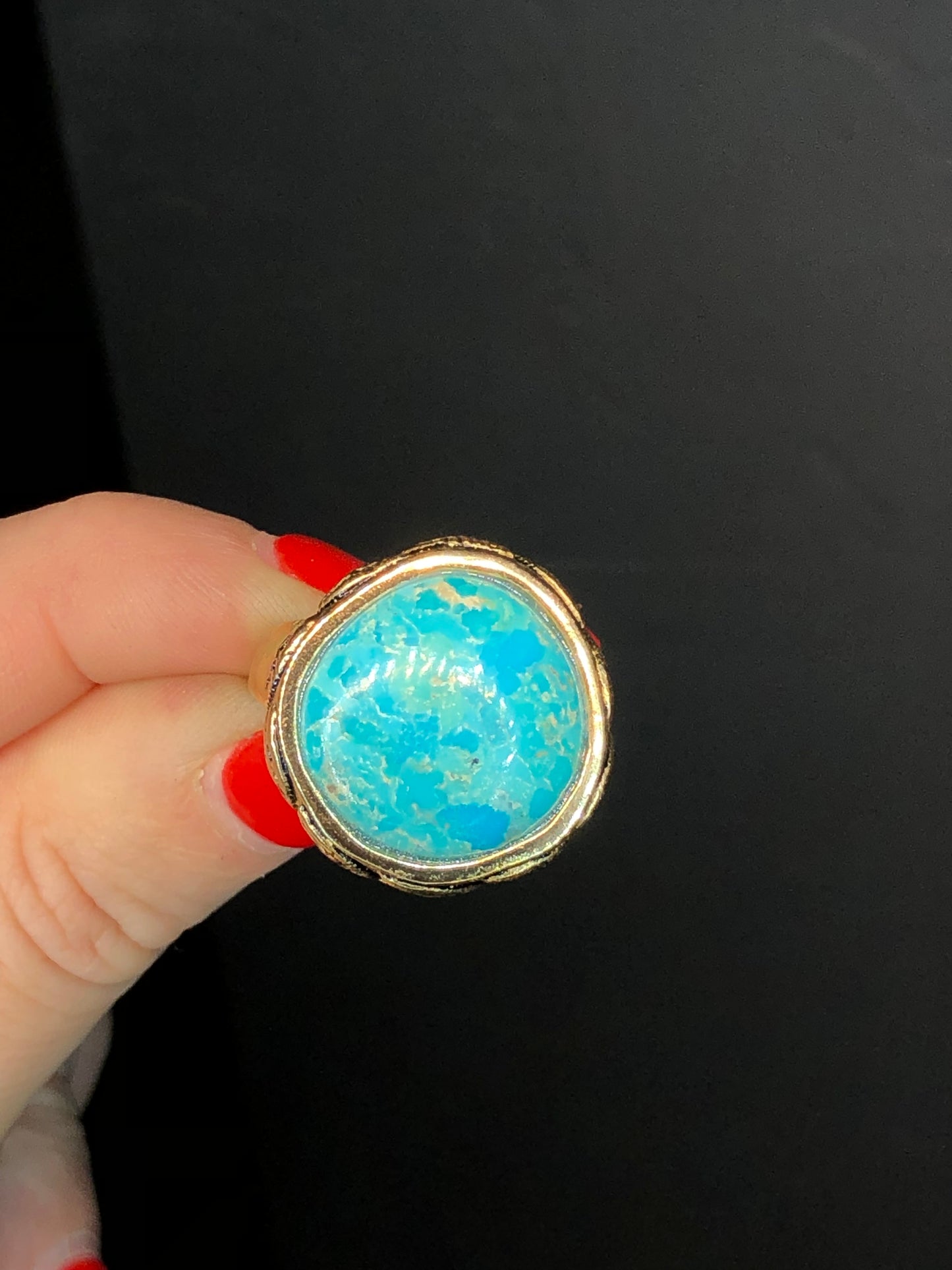 Barse Turquoise Gold Plated Ring