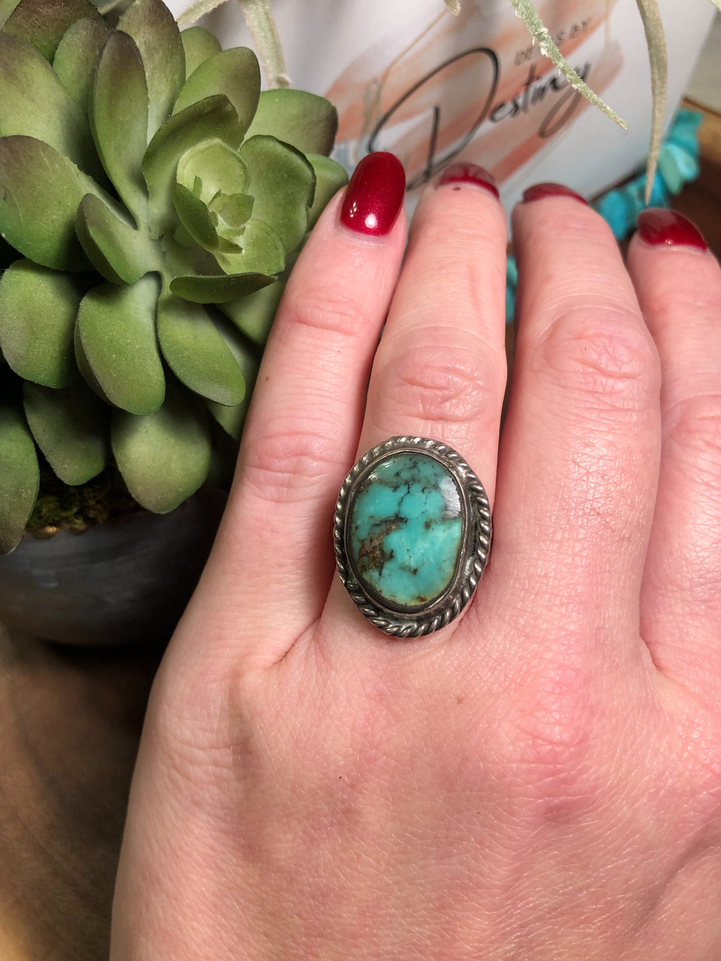 Vintage Sterling Silver Turquoise Ring