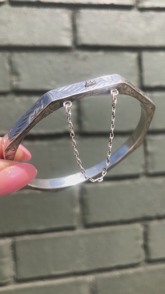 Sterling Octagonal Sterling Bangle Bracelet