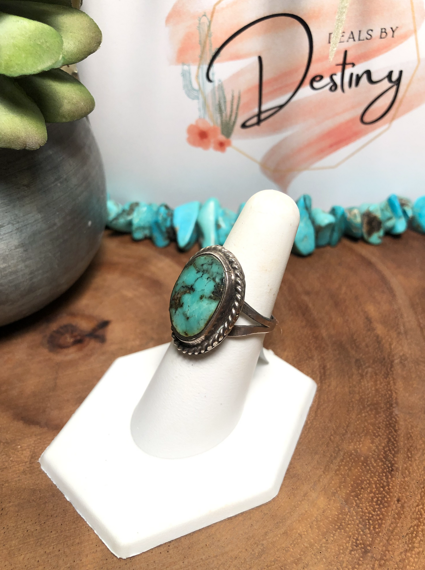 Vintage Sterling Silver Turquoise Ring