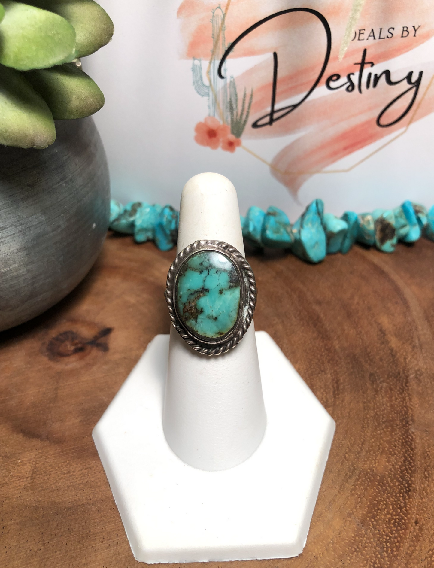 Vintage Sterling Silver Turquoise Ring