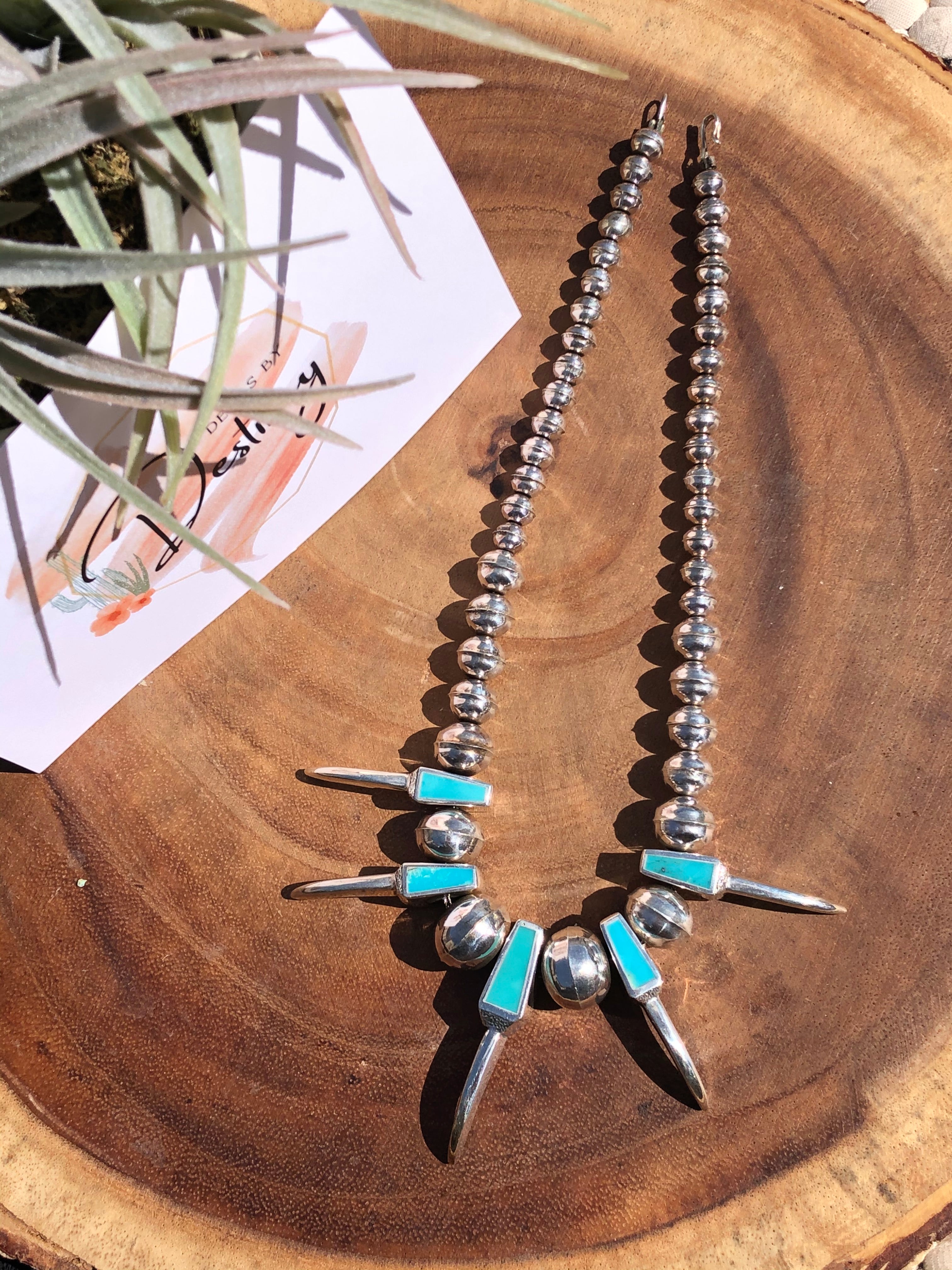 Native American Royston Turquoise Necklace Sterling Silver Navajo Hodg –  Jewelryauthority