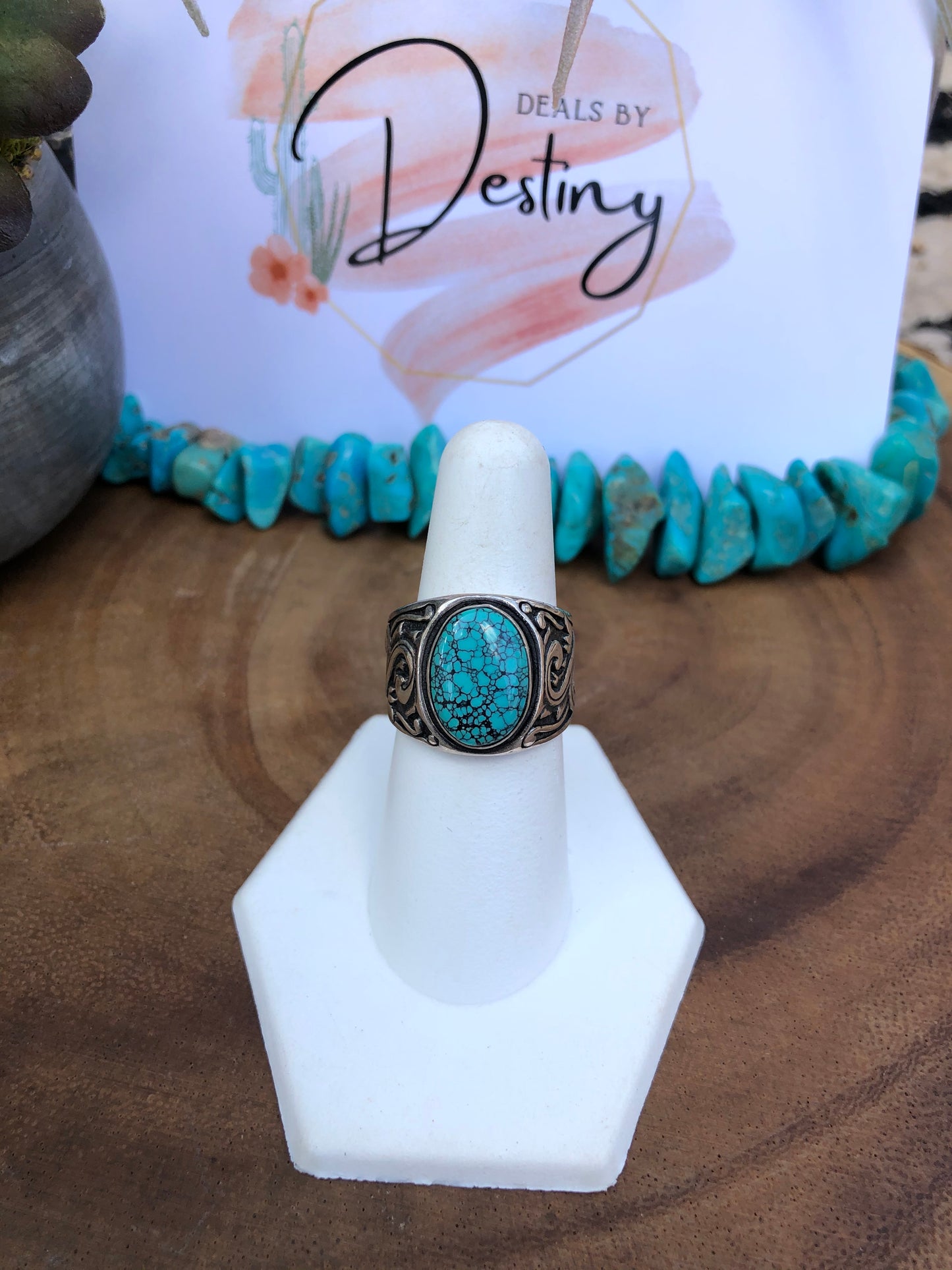 Sterling Silver Signed by Artist Turquoise Ring