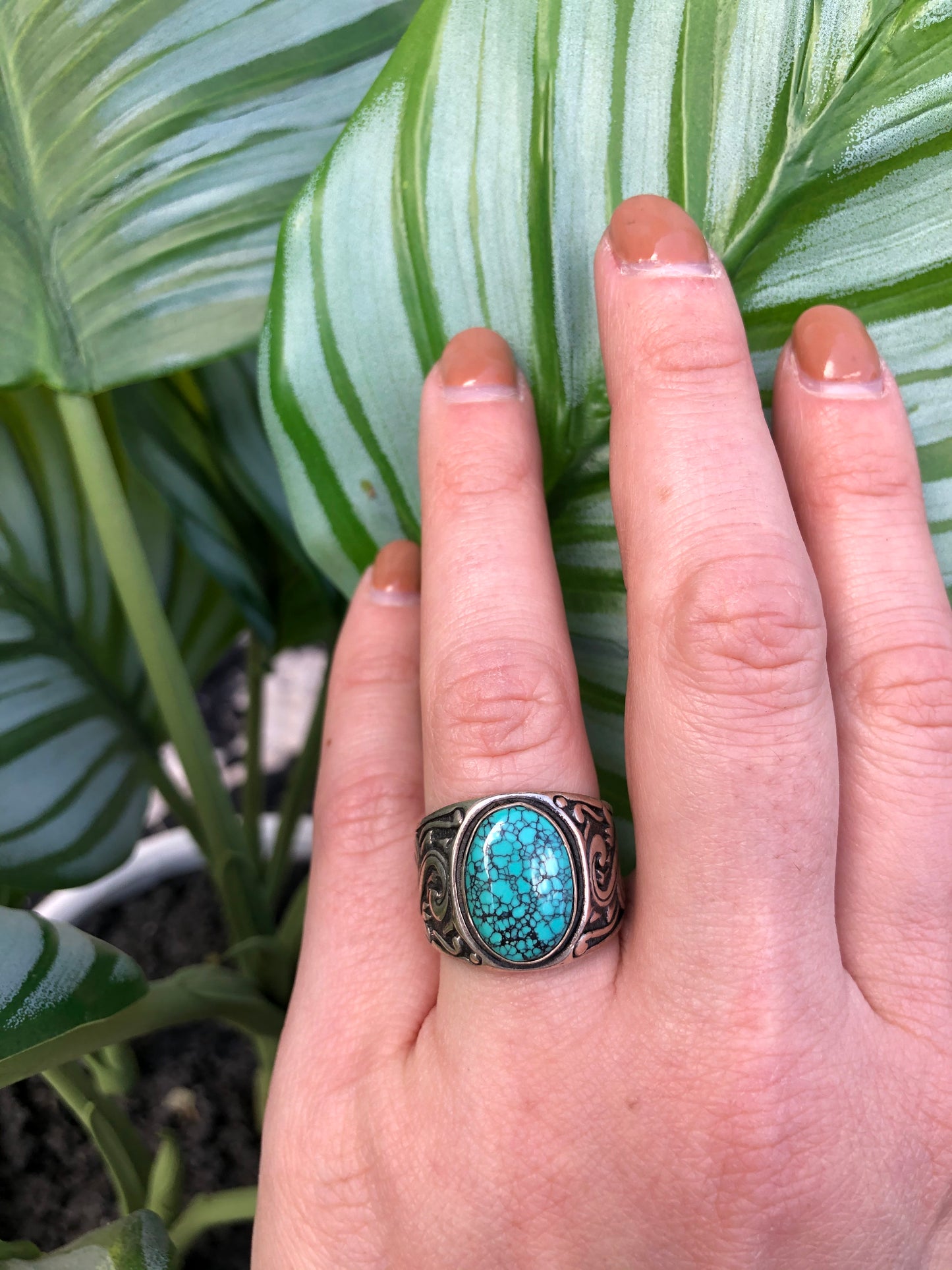 Sterling Silver Signed by Artist Turquoise Ring