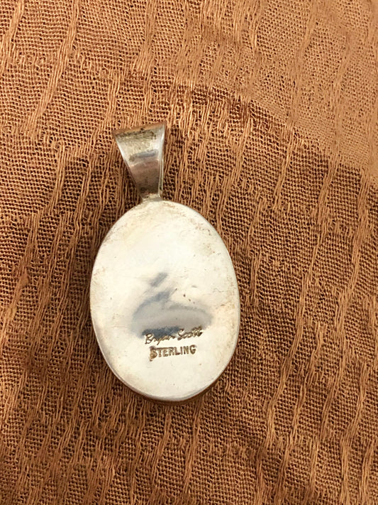 Sterling Silver Vintage Leopard Jasper Pendant