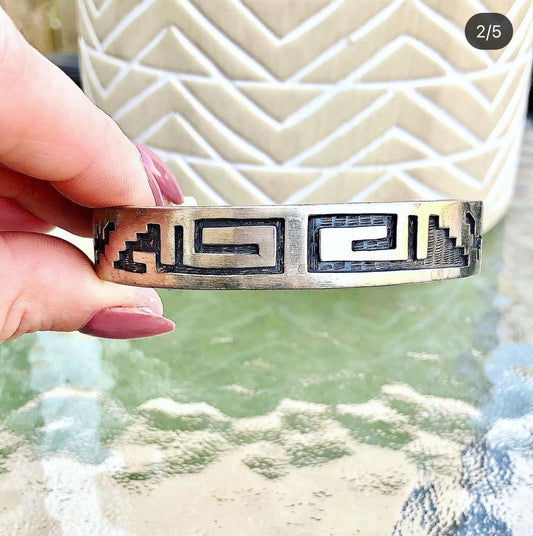 Sterling Silver Aztec Cuff Bracelet