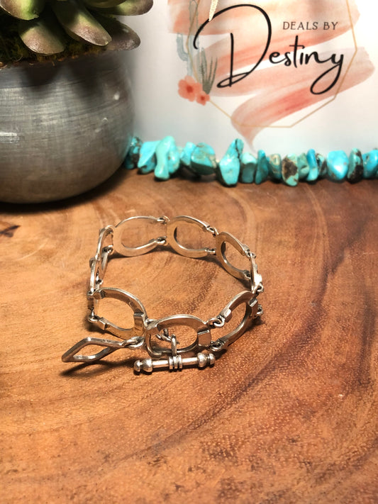 Vintage Sterling Silver Horseshoe Link Bracelet