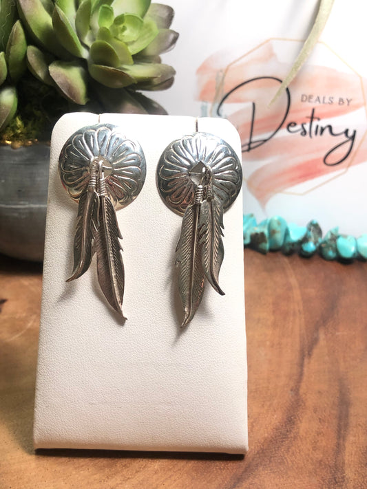 Sterling Silver Feather Earrings