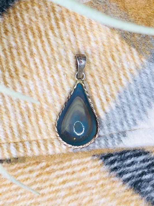 Sterling Dark Agate Charm